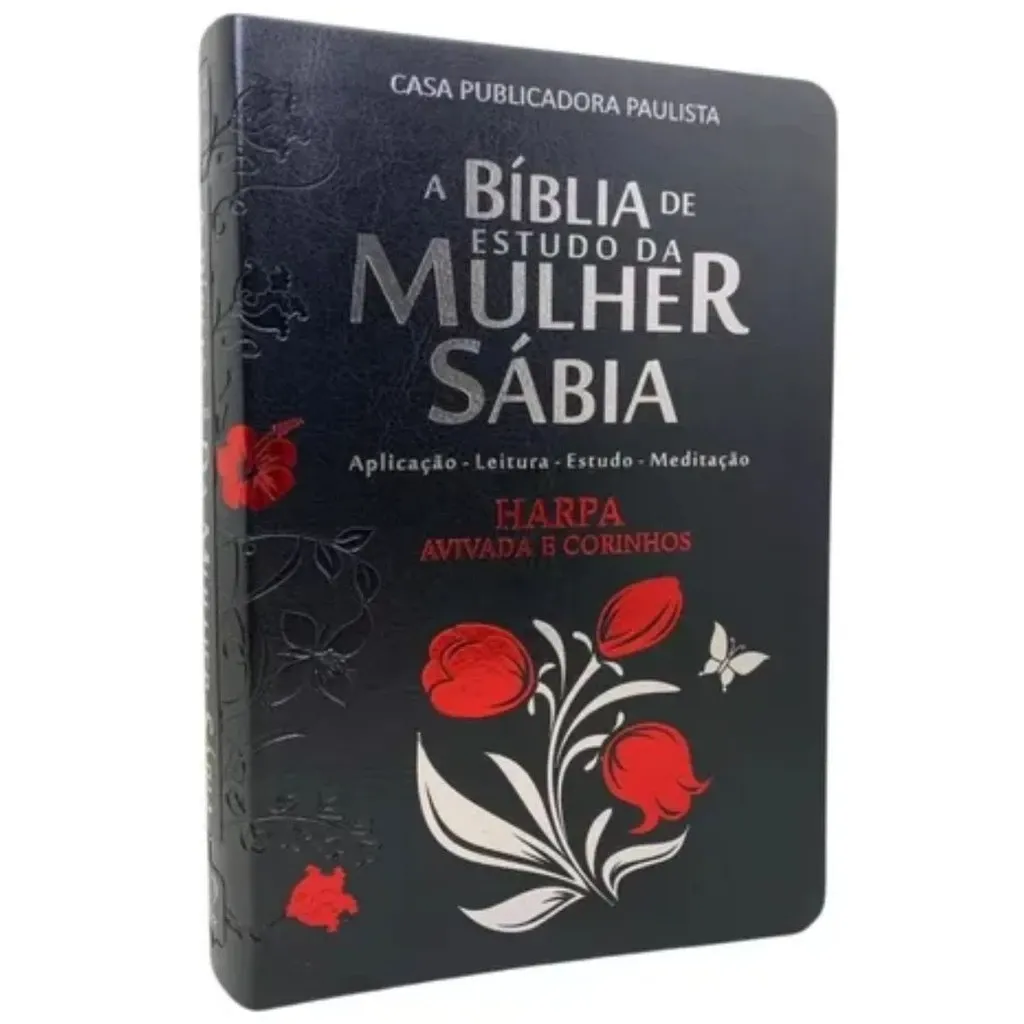 Bíblia Da Mulher Sábia Full Color C/ Harpa Tulipa Preta