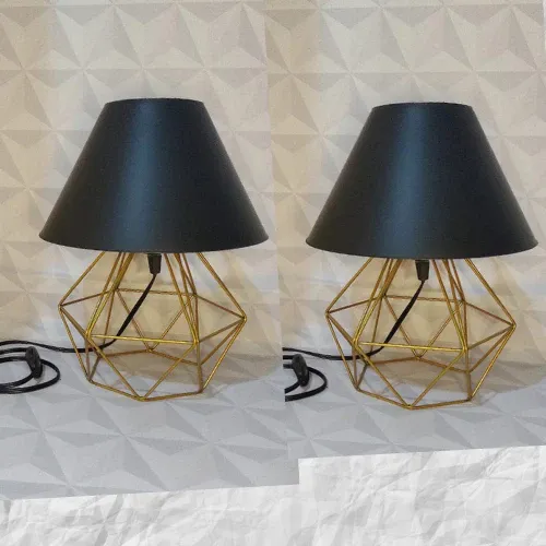 KIT 2 Abajur Pequeno luminária Com Aramado Retrô